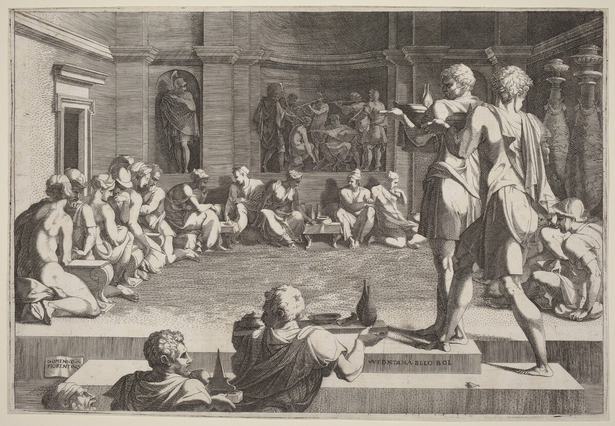 The Banquet of Alexander the Great by Domenico del Barbiere after Francesco Primaticcio
