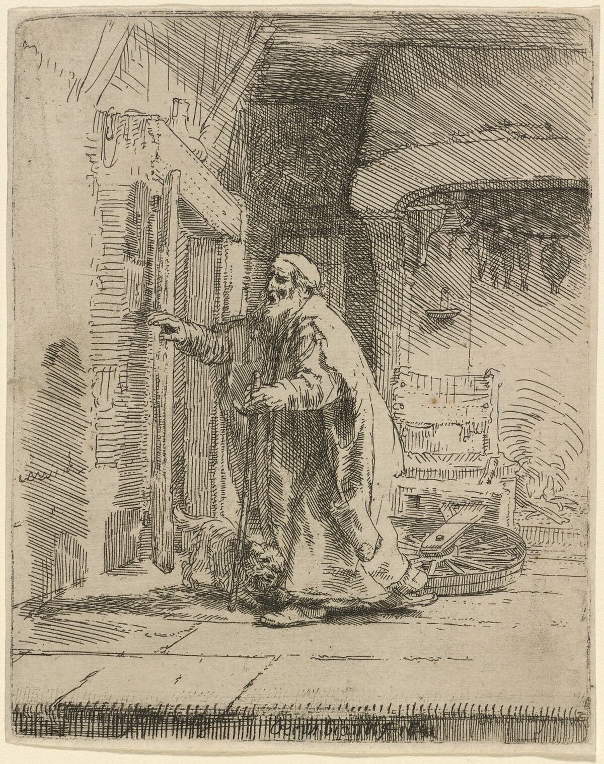 The Blindness of Tobit: the Larger Plate by Rembrandt van Rijn