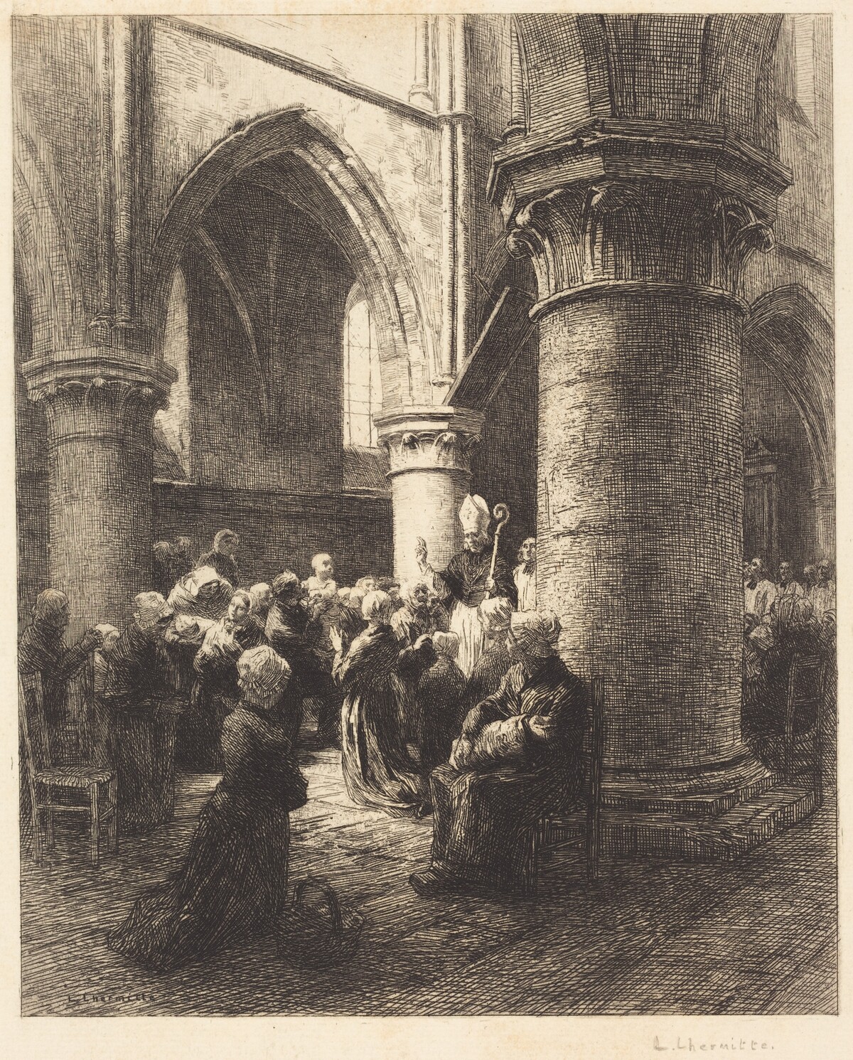An Episcopal Visitation by Léon-Augustin Lhermitte