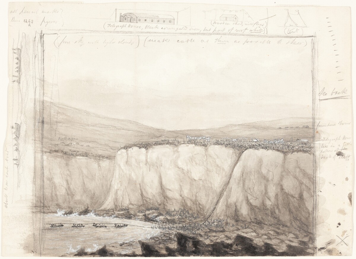 The Laying of the Atlantic Cable at Foilhommerum Bay, Ireland by British 19th Century