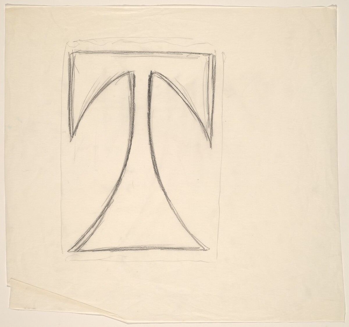 Sketch for "Building - Blocks for a Doorway" (T) by Vito Acconci