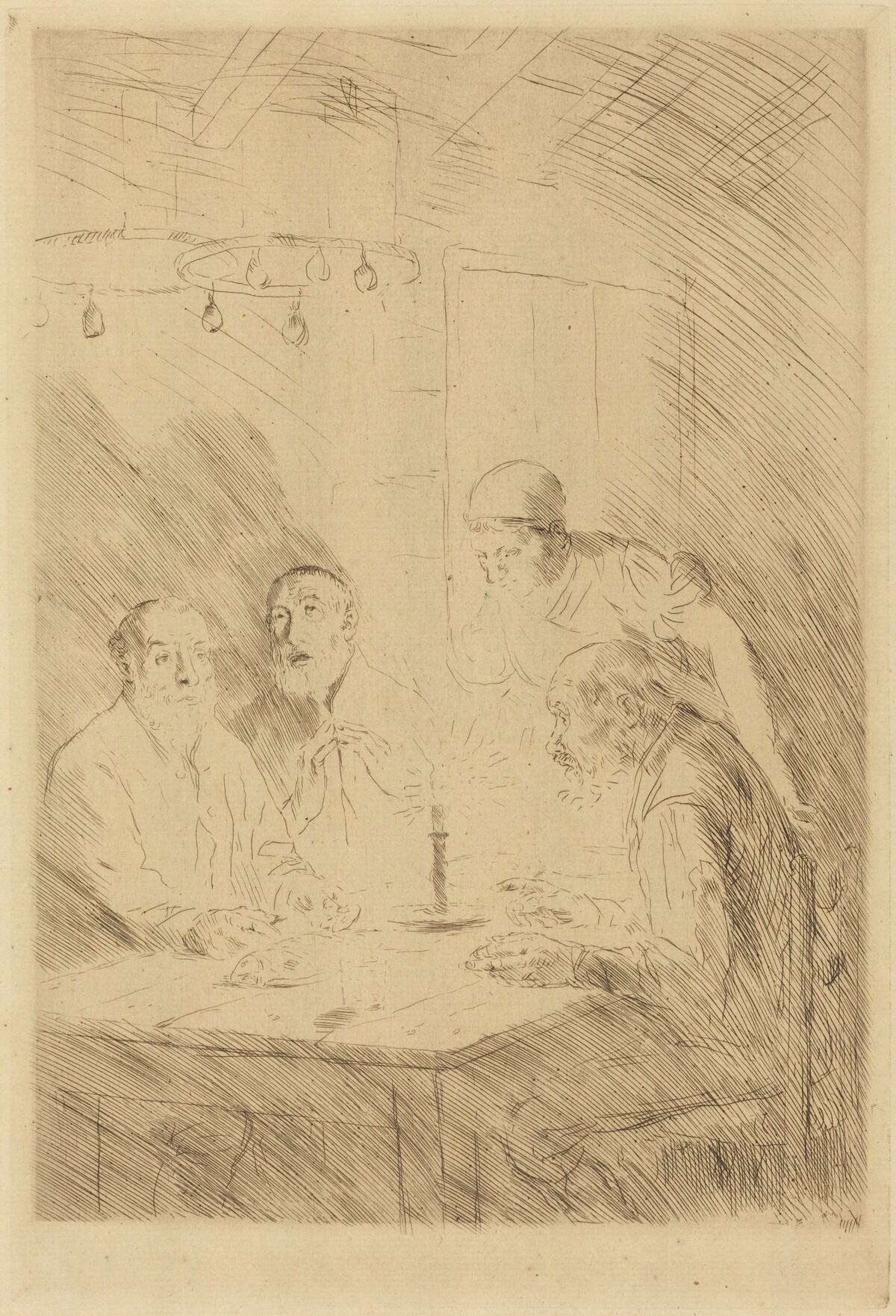 Supper of the Poor (Le souper chez misere) by Alphonse Legros