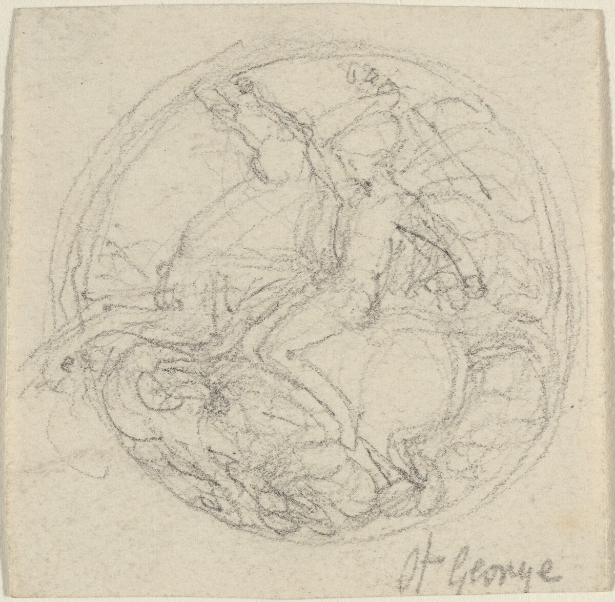 Design for a Medal Representing Saint George and the Dragon by John Flaxman