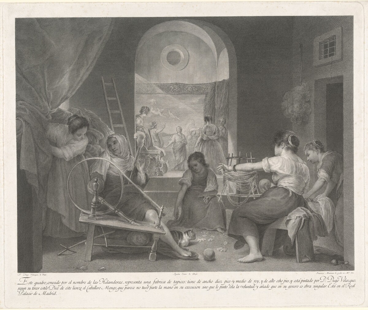 Las Hilanderas (The Spinners) by Francisco Muntaner, after Agustín Esteve, after Diego Velázquez