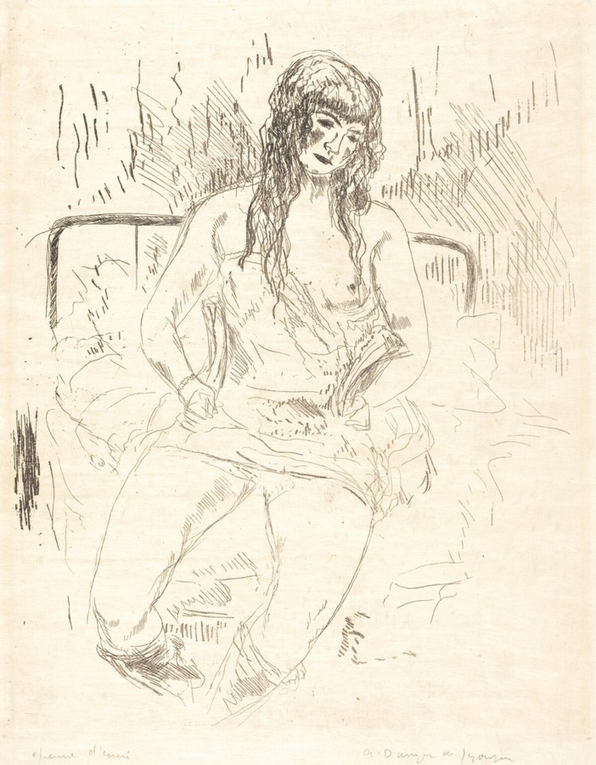 On the Edge of the Bed (Au Bord du lit) by André Dunoyer de Segonzac
