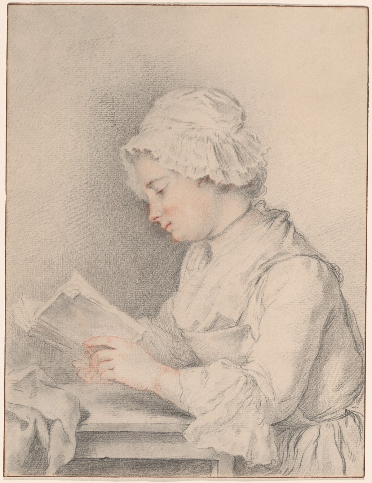 Young Girl Reading by Jacques André Portail