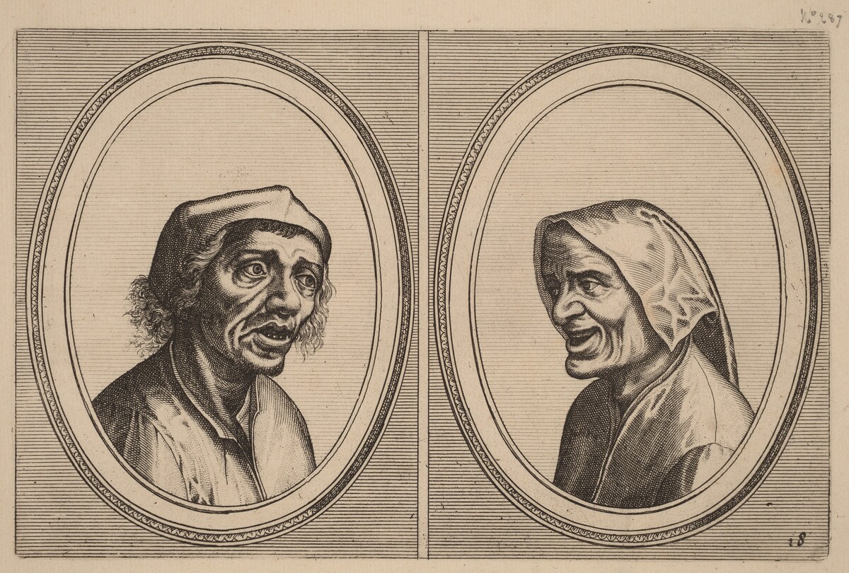 "Goe Geurtjen" and "Kribbighe Babbe" by Johannes and Lucas van Doetechum after Pieter Bruegel the Elder