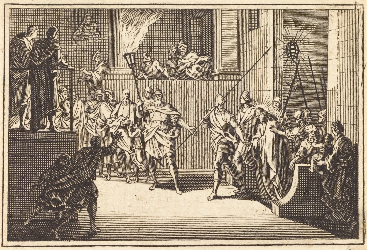 Christ before Annas by after Sébastien Le Clerc I