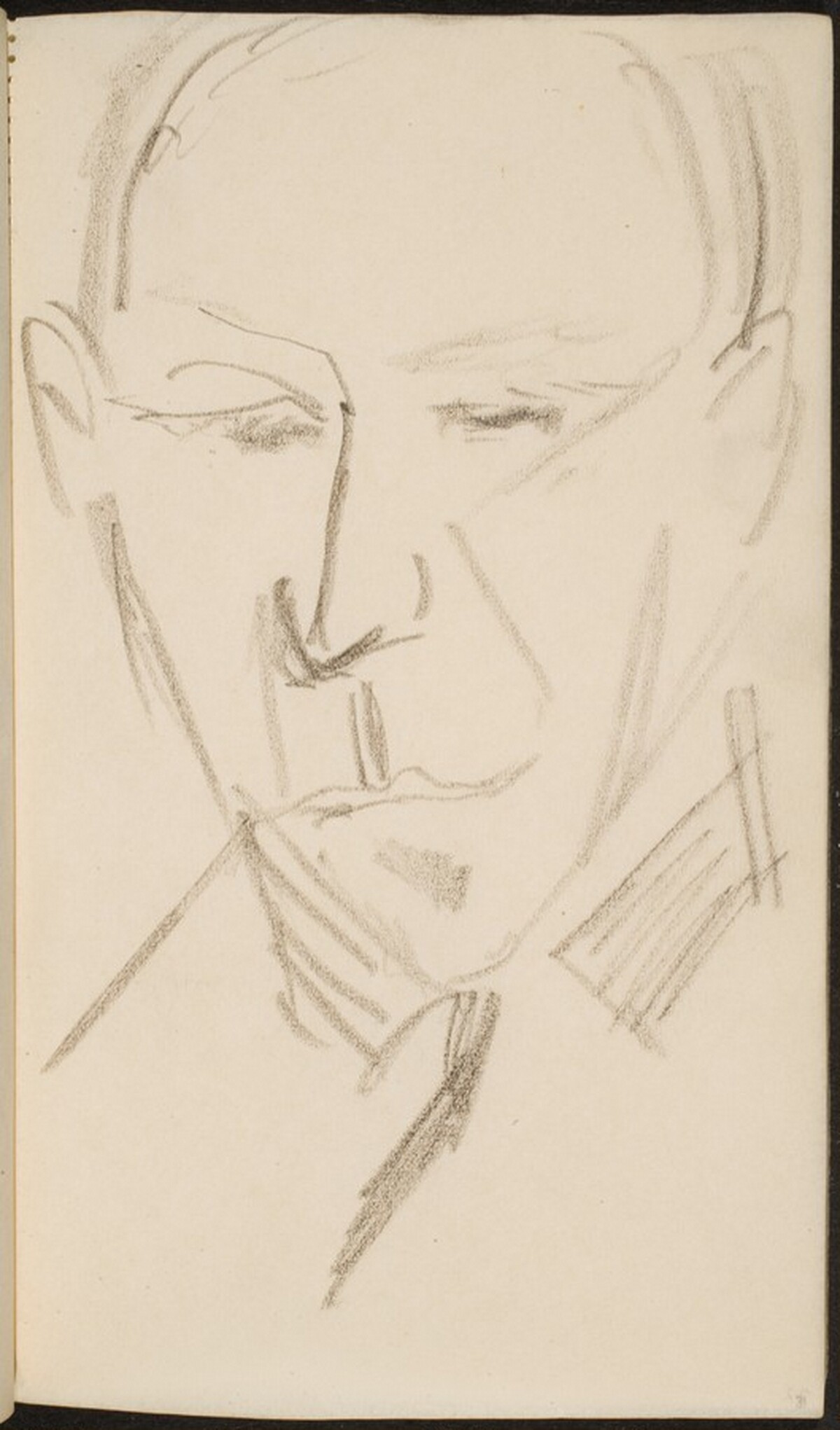 männliche Bildnisstudie  (Male Portrait Study) [p. 31] by Max Beckmann