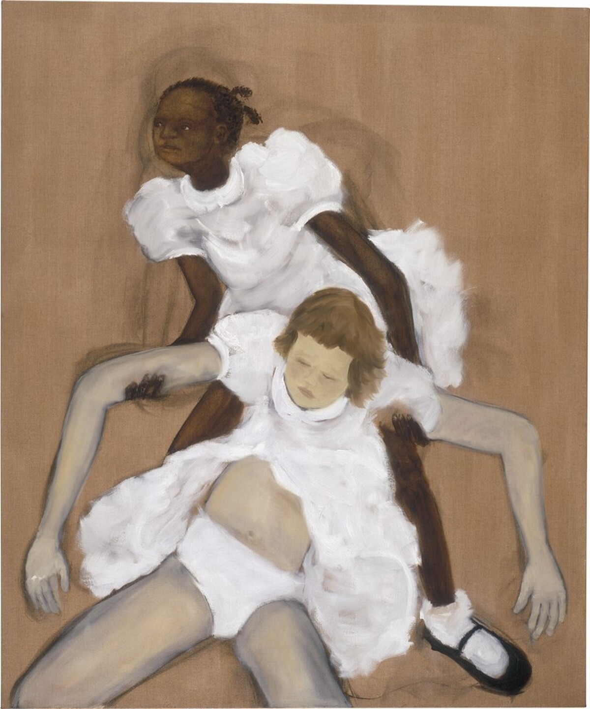Black Girl Dragging White Girl by Kim Dingle