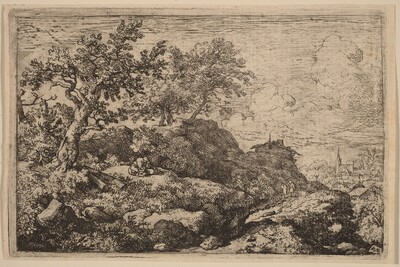 Two Peasants Seated on a Hill