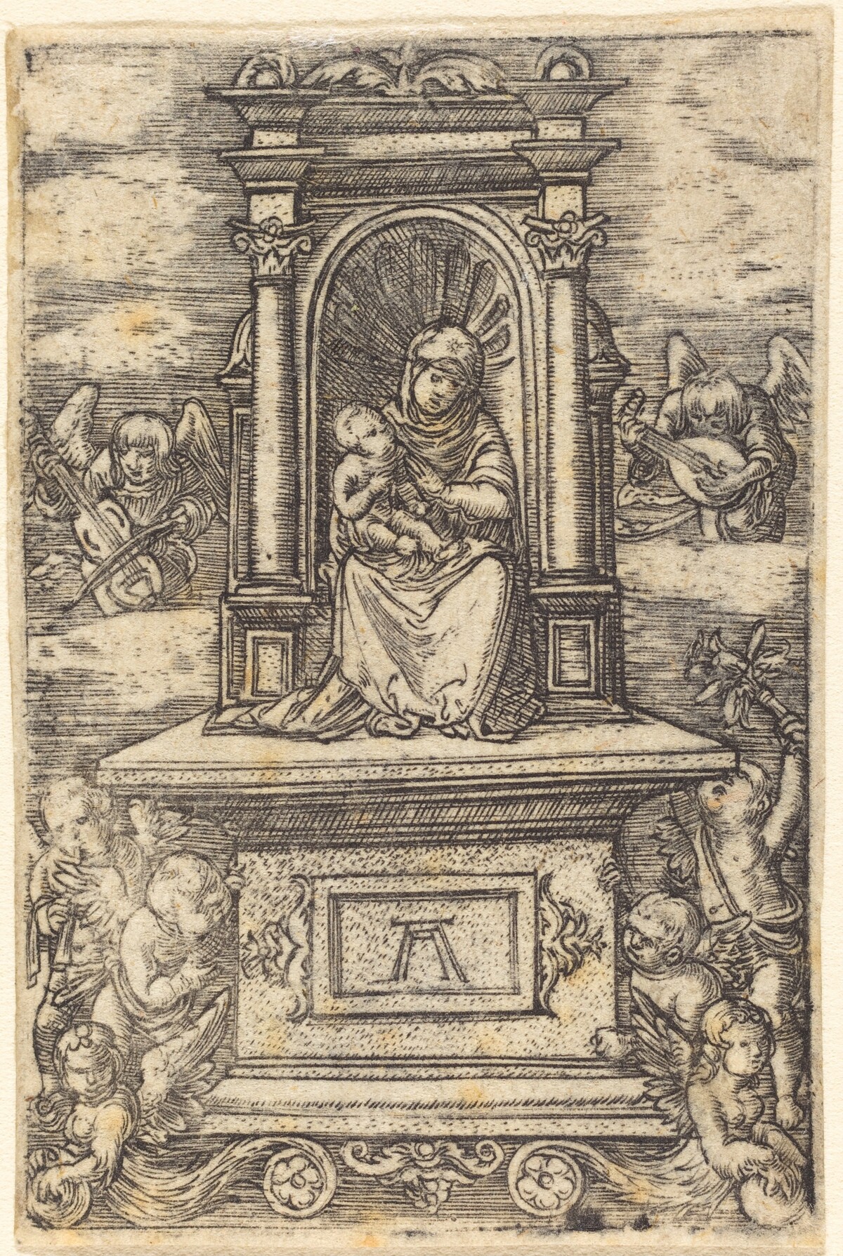 The Beautiful Virgin of Regensburg on an Altar by Albrecht Altdorfer