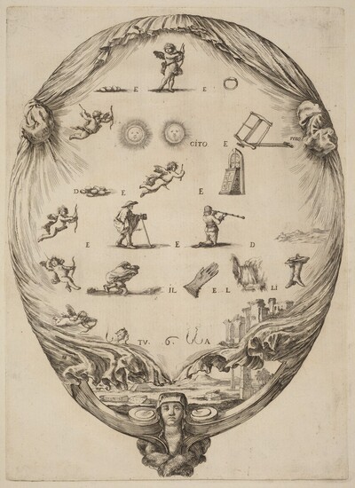 Screen Depicting the Italian Rebus of Love