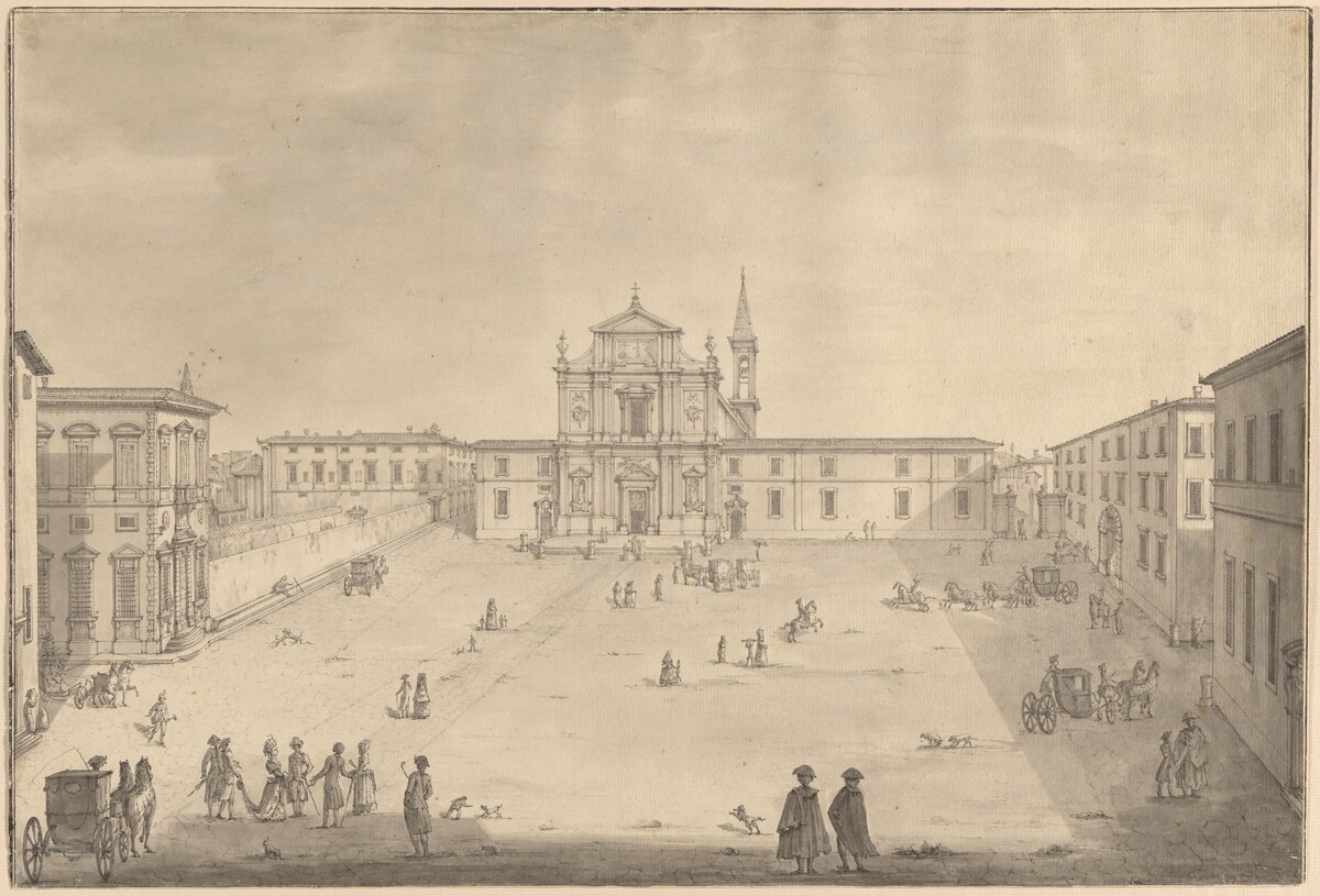 A View of the Piazza San Marco in Florence by Giuseppe Zocchi