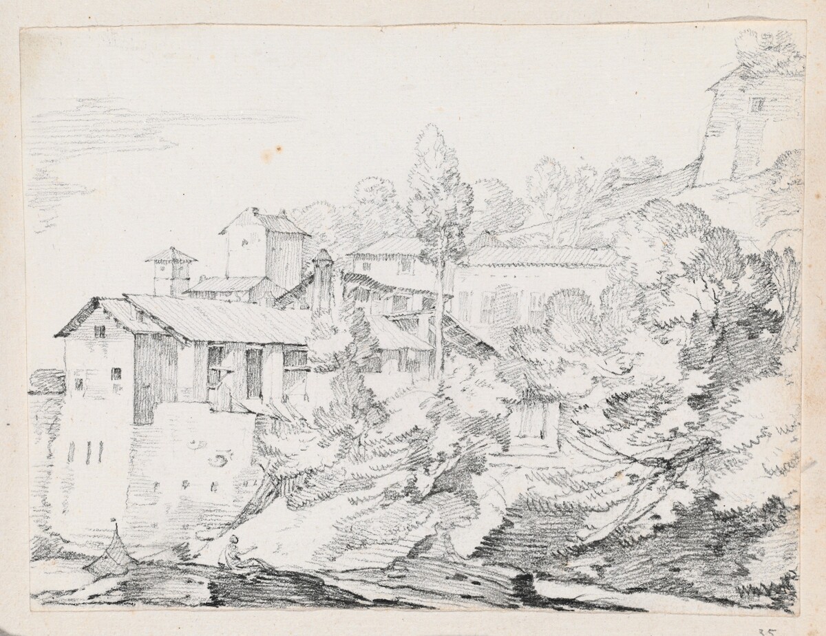 Italian Buildings on a Hillside by Joseph-Marie Vien