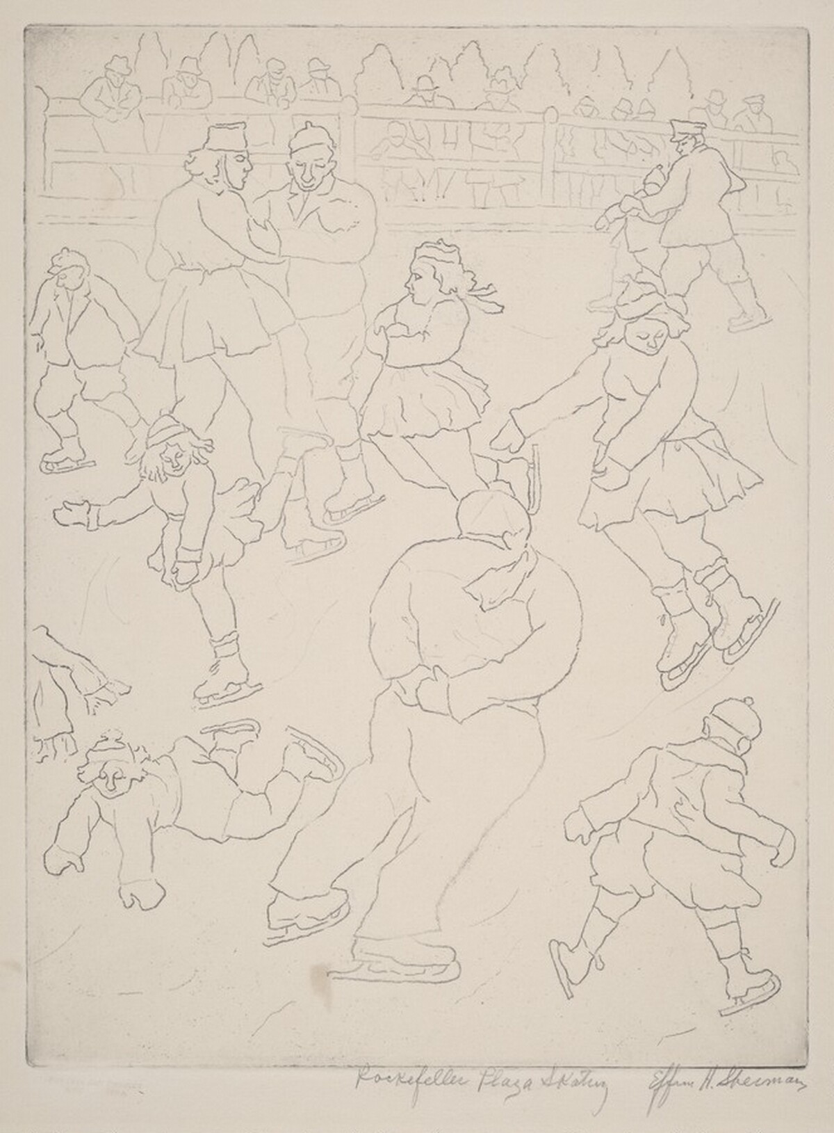 Rockefeller Plaza Skating by Effim H. Sherman