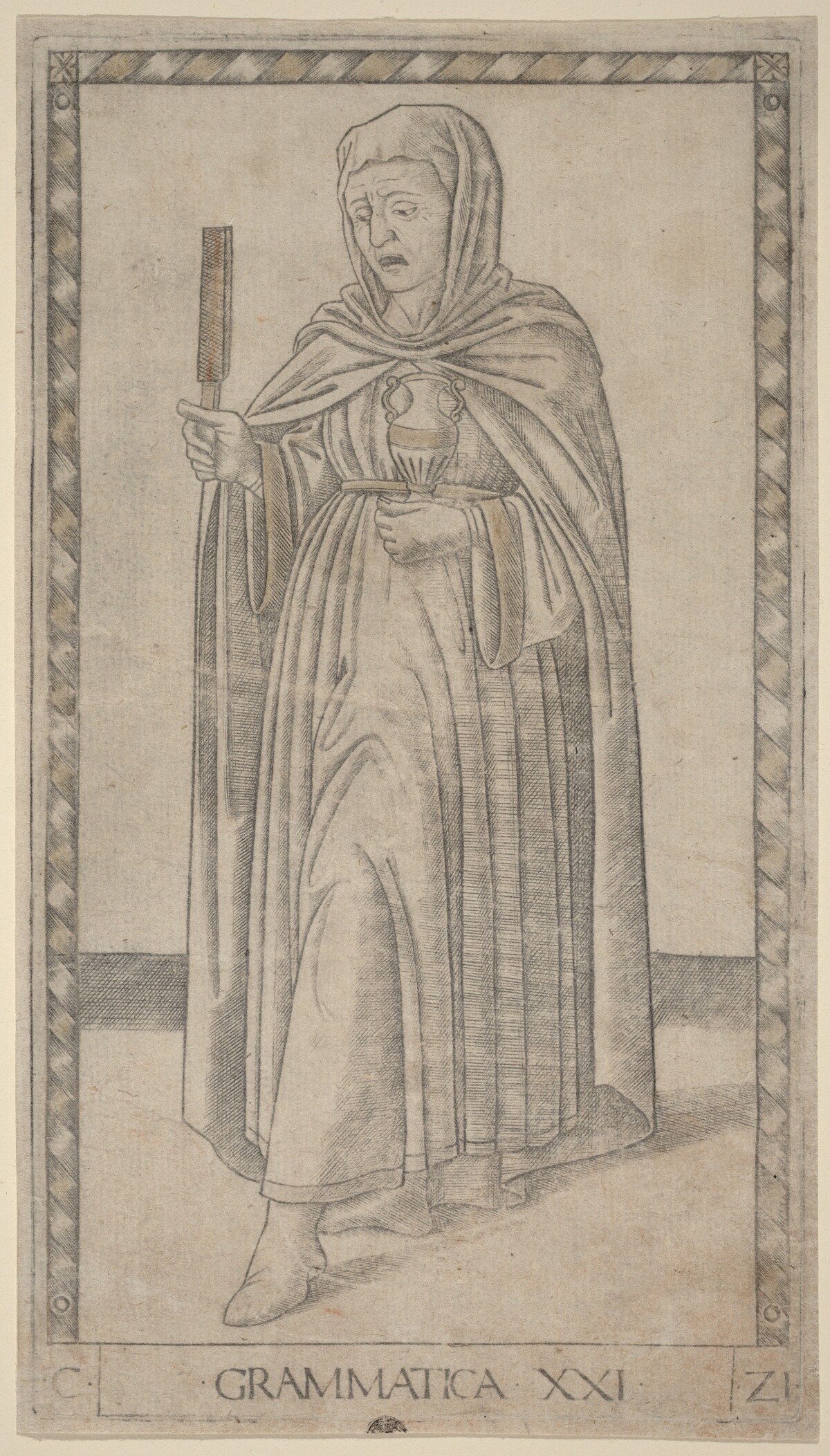 Grammatica (Grammar) by Master of the E-Series Tarocchi
