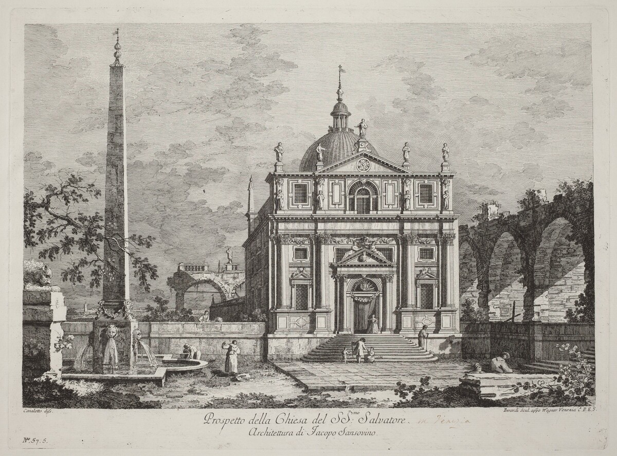 Prospetto della Chiesa del SS. Salvatore by Fabio Berardi after Canaletto