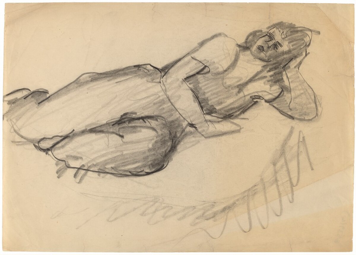 Reclining Female with Head Supported by Right Hand by Mark Rothko