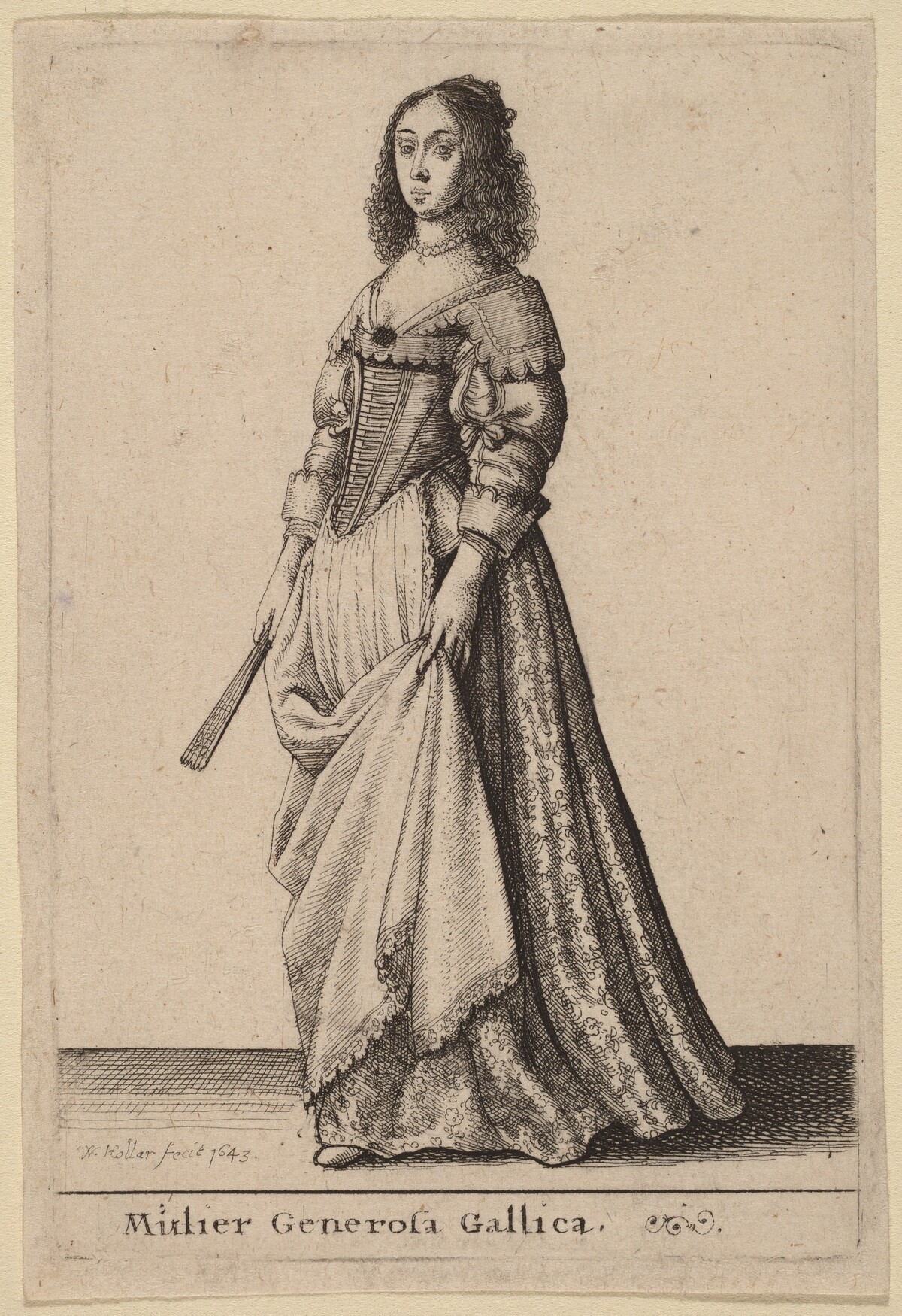 Mulier Generosa Gallica by Wenceslaus Hollar
