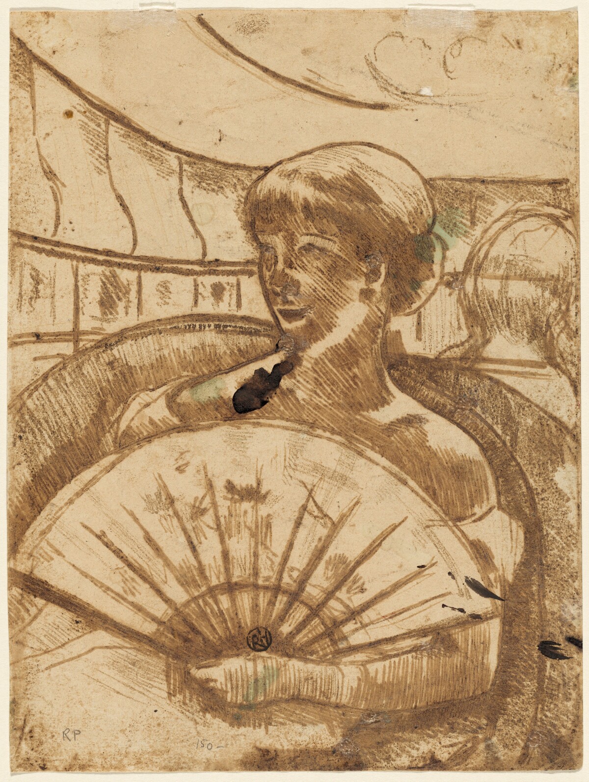 In the Opera Box [verso] by Mary Cassatt