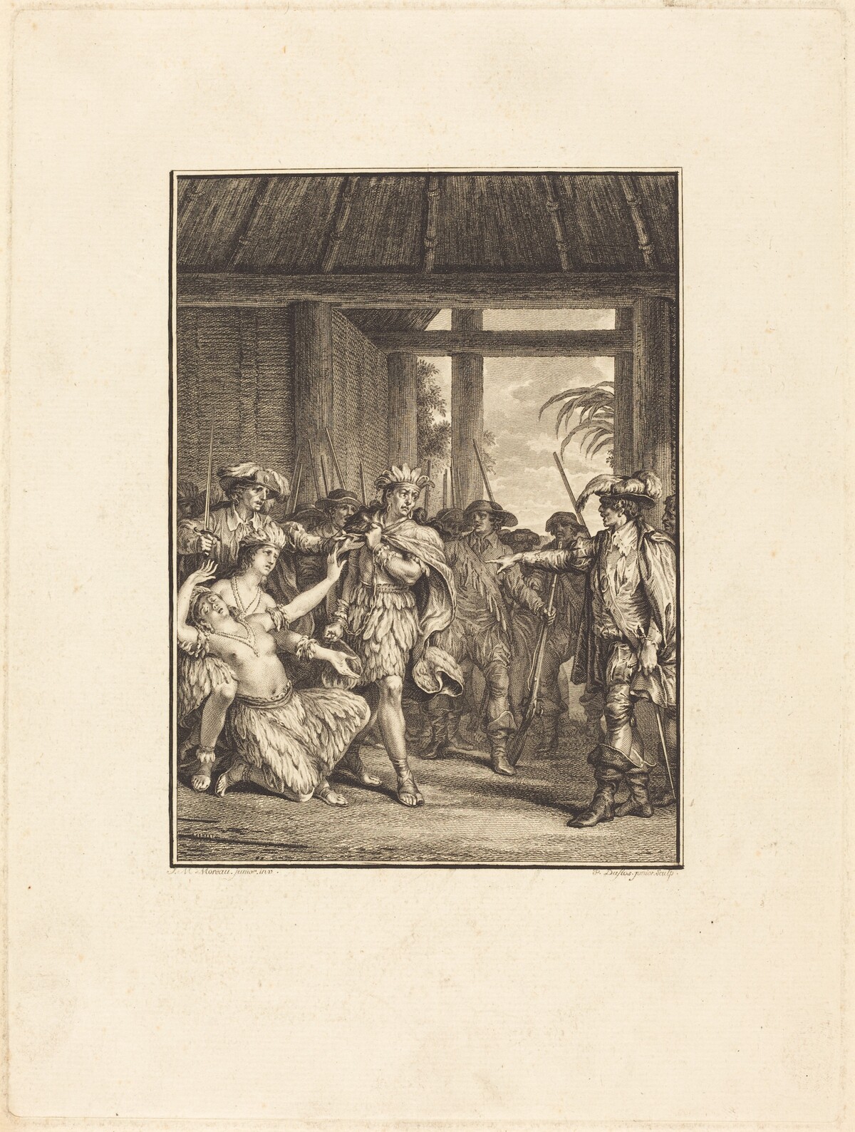 La découverte du nouveau monde by Pietro Antonio Martini after Jean-Michel Moreau