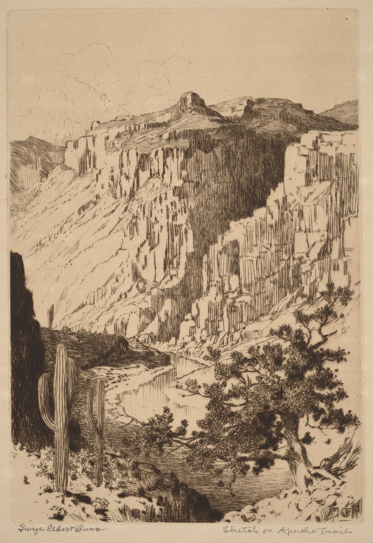 Sketch on Apache Trail, Arizona by George Elbert Burr