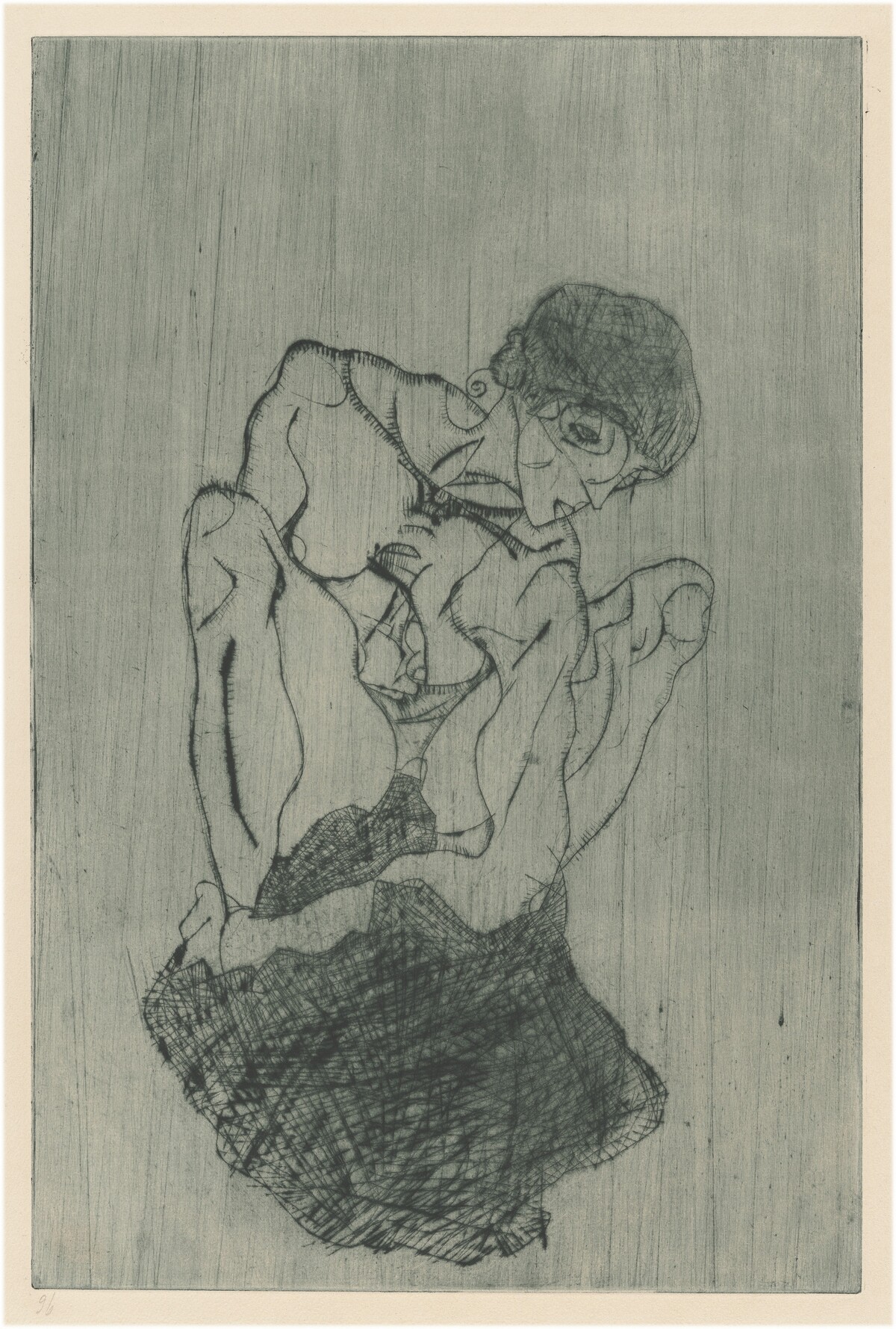 Sorrow (Kümmernis) by Egon Schiele