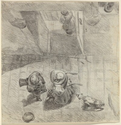 Bird's Eye View of a Man and Woman Conversing