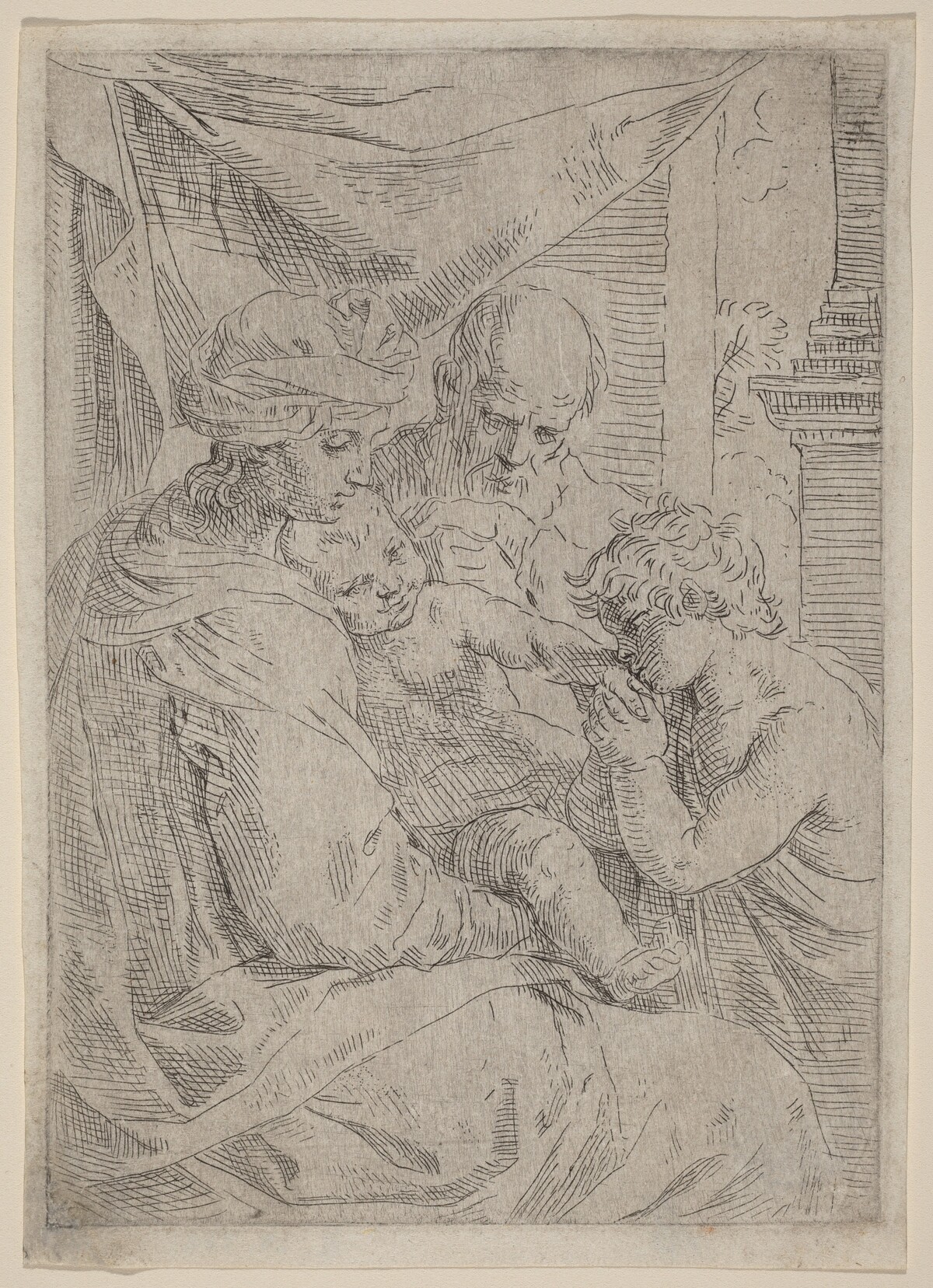 The Virgin and Child with Saint John by Simone Cantarini
