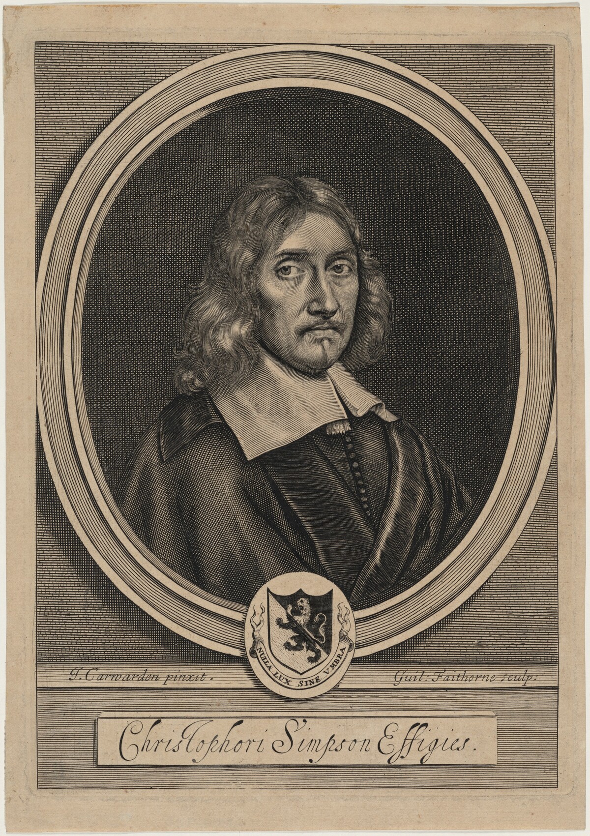 Christopher Chelys Simpson by William Faithorne after J. Carwarden