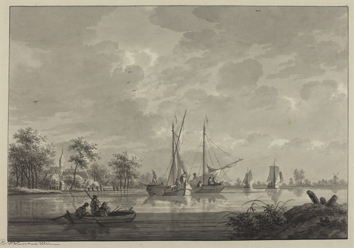 Tull on the River Waal by Nicolaas Wicart