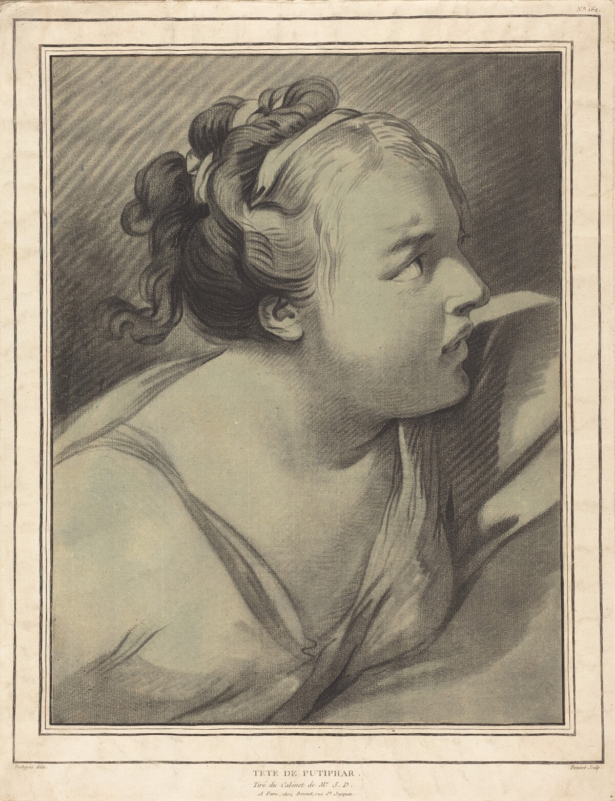 Tête de Putiphar (Potiphar's Wife) by Louis-Marin Bonnet, after Jean-Baptiste Deshays