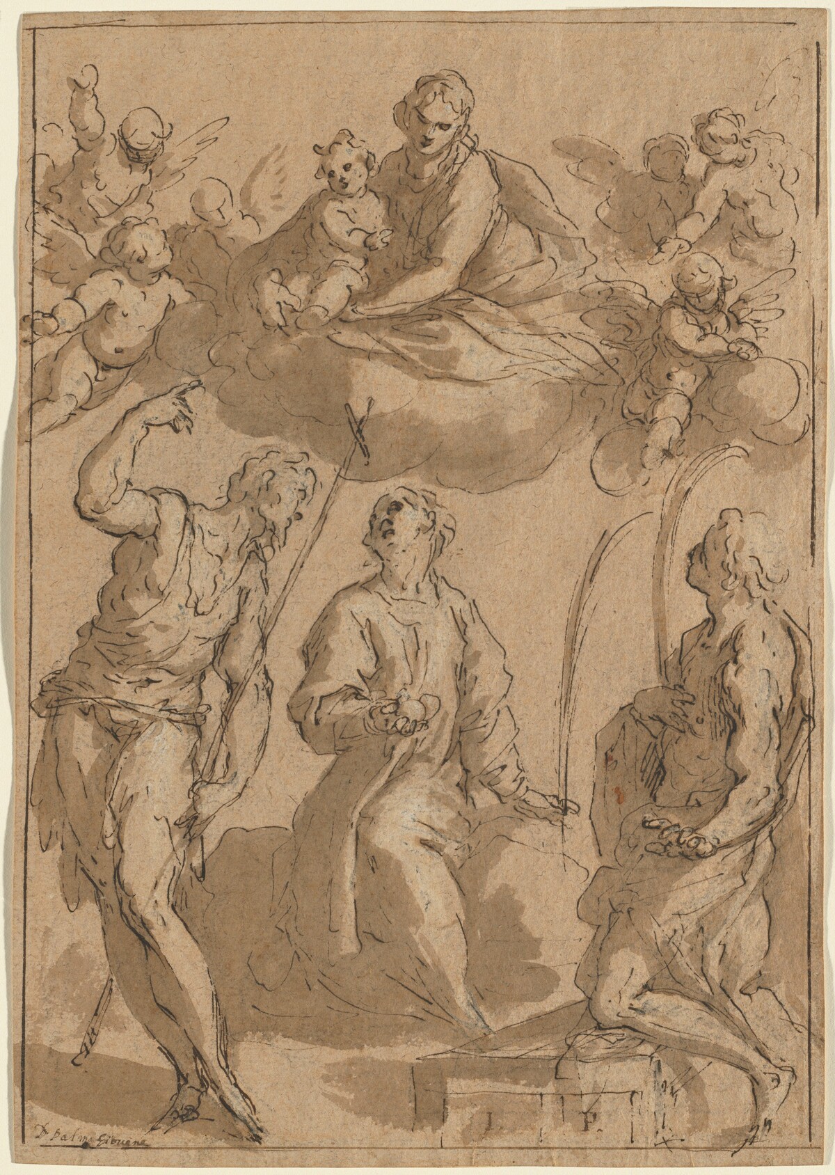 Madonna and Child in Glory with Saints John the Baptist, Stephen, and Lawrence by Jacopo Palma il Giovane