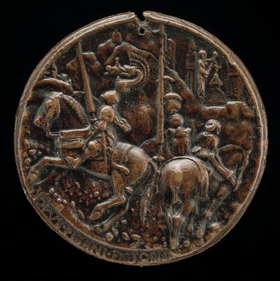 Filippo Maria Visconti Riding in a Mountainous Landscape [reverse]
