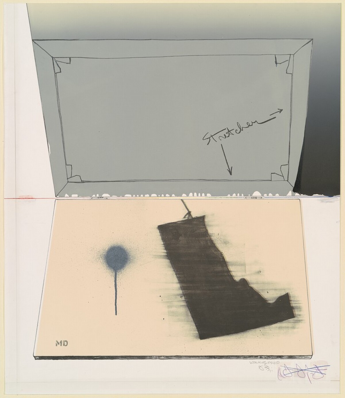 Hinged Canvas [working proof] by Jasper Johns