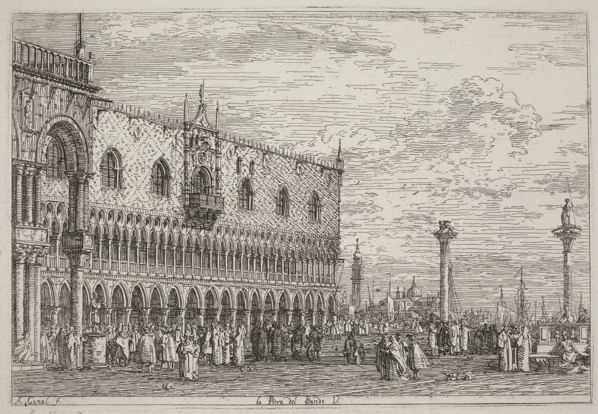La Piera del Bando. V. by Canaletto