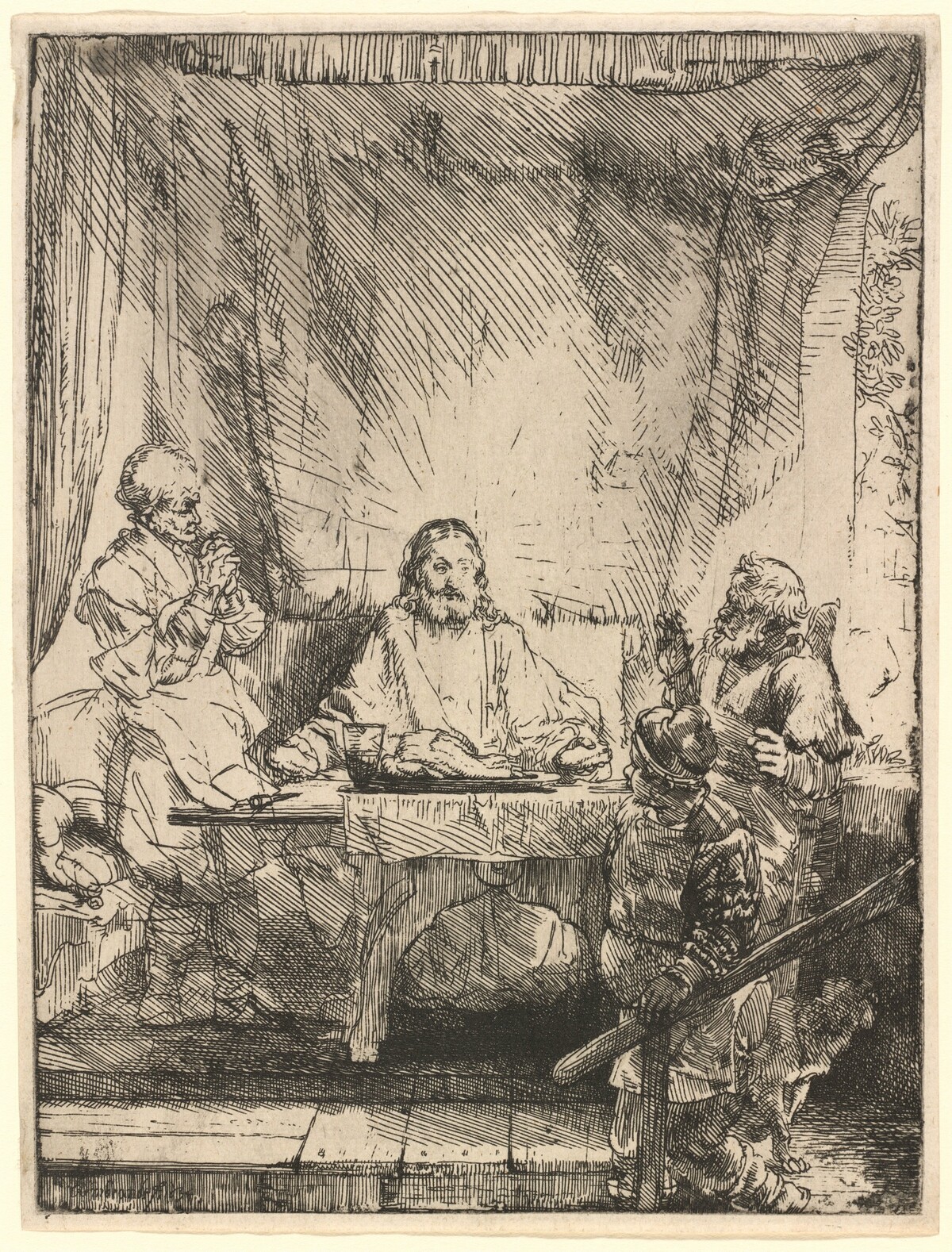 Christ at Emmaus: the Larger Plate by Rembrandt van Rijn