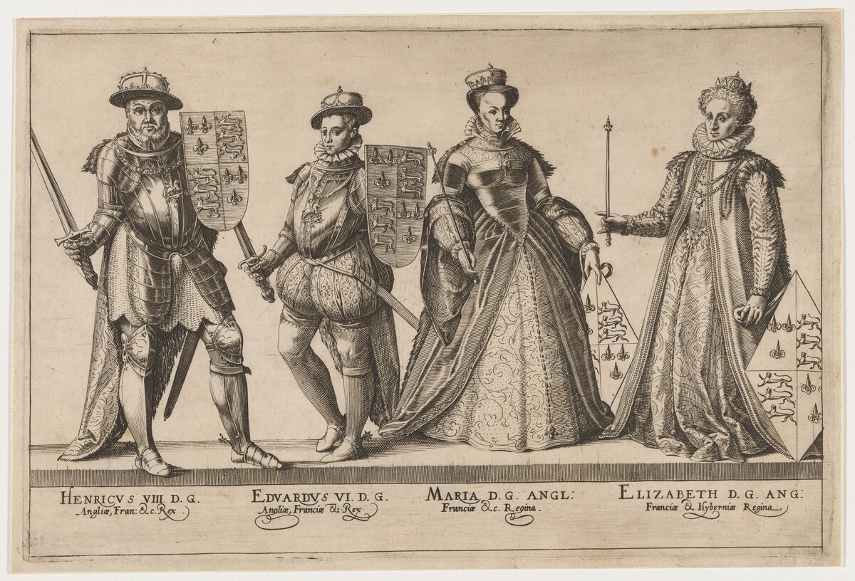 Henry VIII, Edward VI, Mary I and Elizabeth by after Hendrick Goltzius