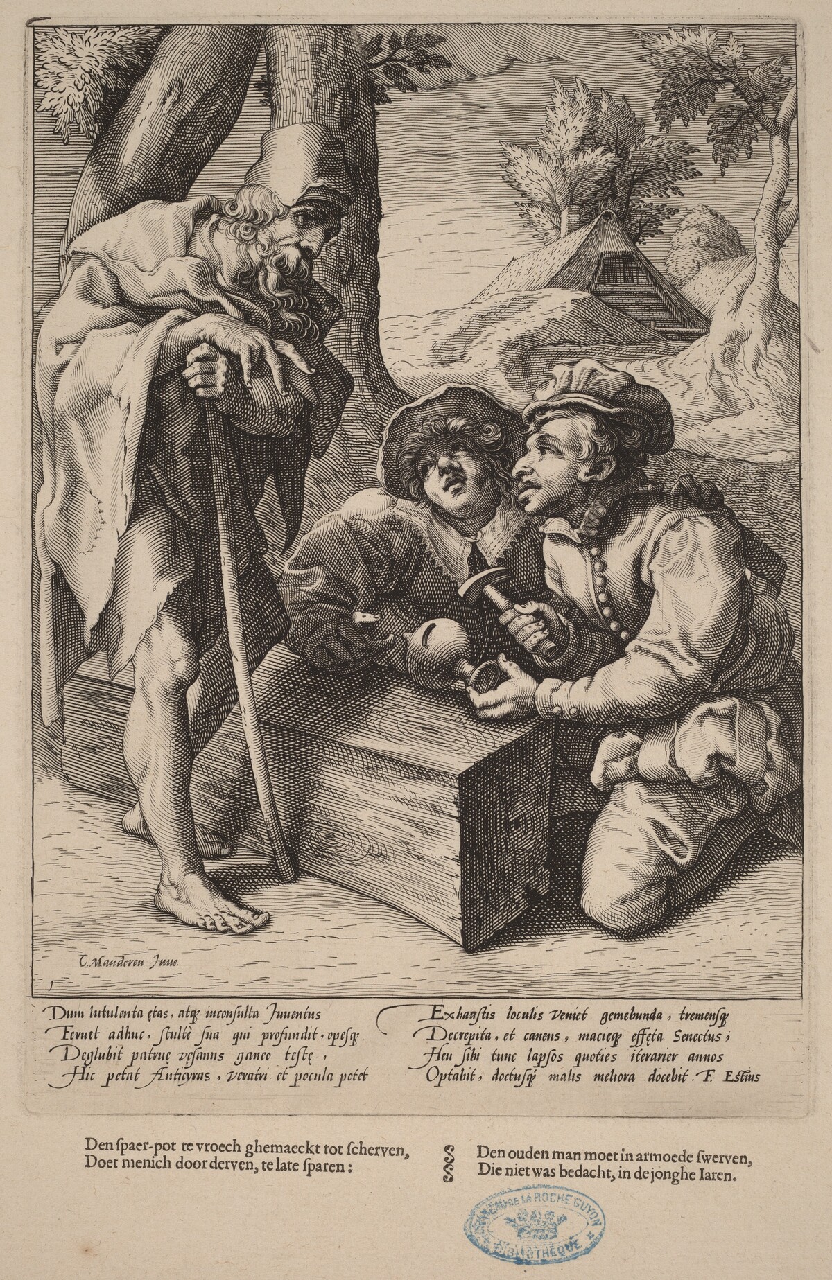 Do Not Spend Your Savings Too Soon by Workshop of Hendrick Goltzius, after Karel van Mander I
