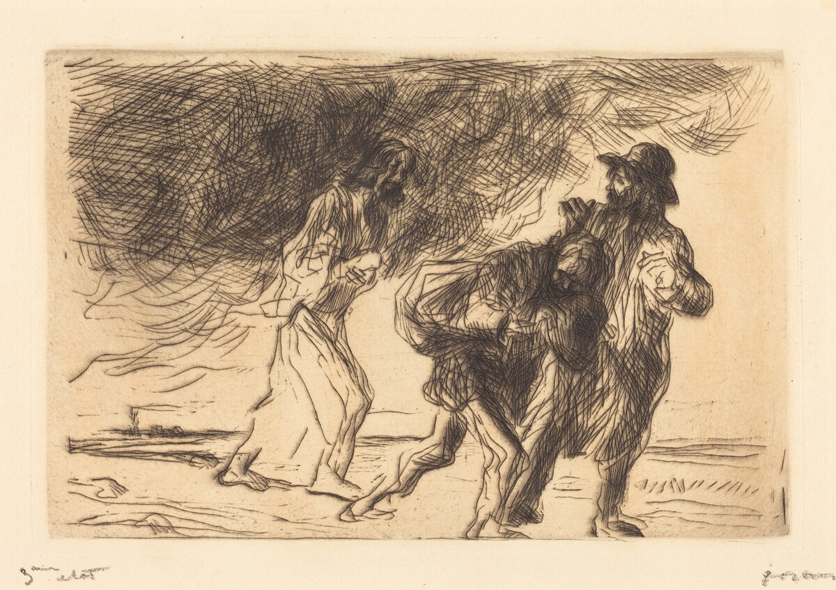 La route d'Emmaüs (1ère planche) (The Road to Emmaus) (first plate) by Jean-Louis Forain