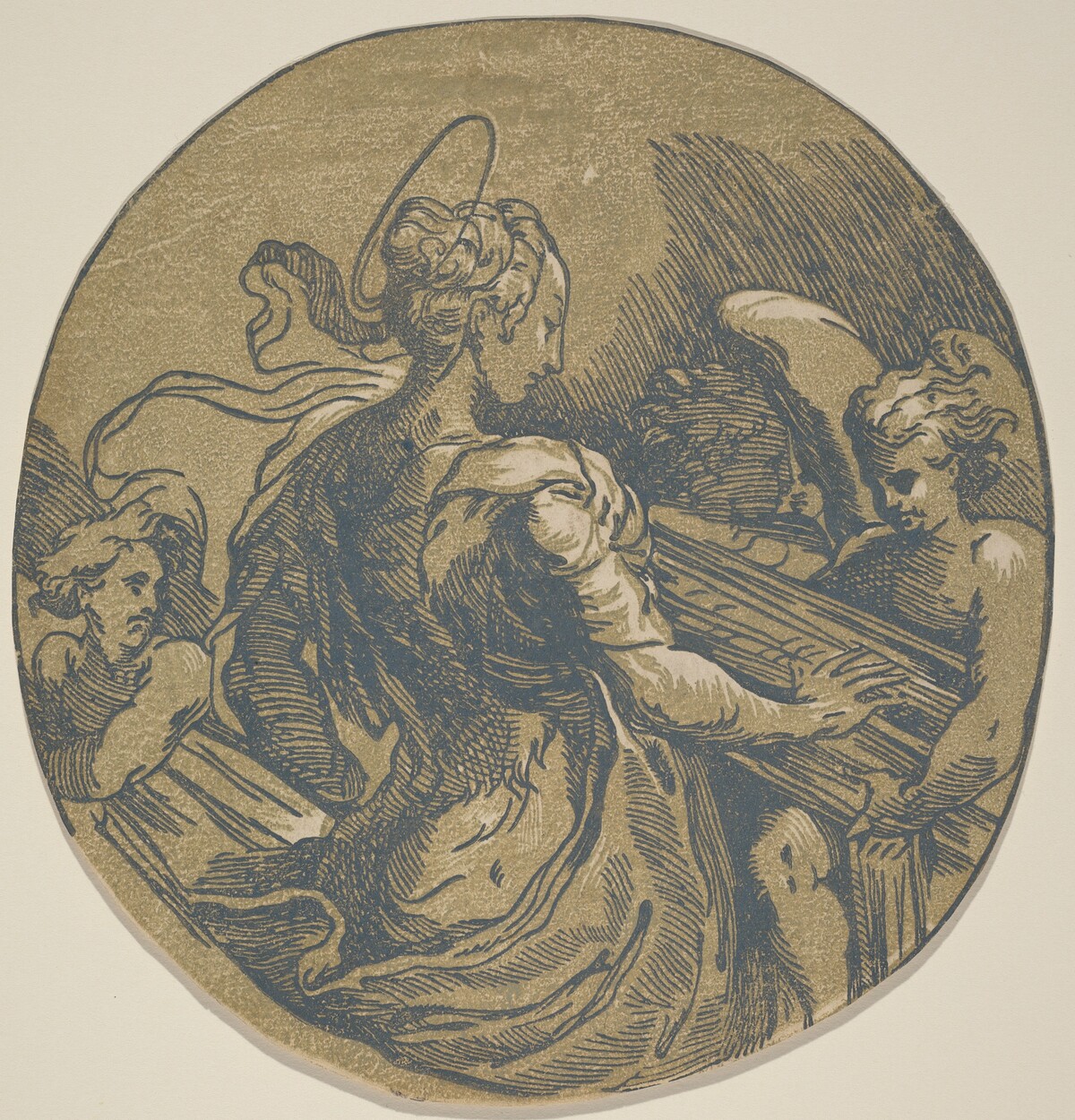 Saint Cecilia by Attributed to Antonio da Trento after Parmigianino