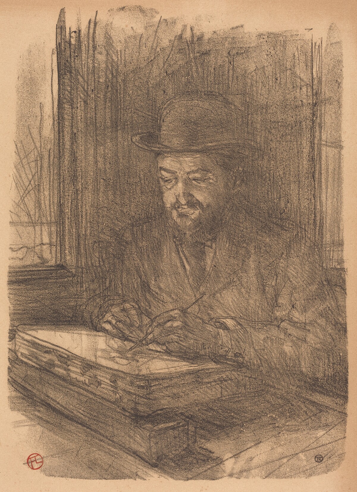 The Fine Printmaker Adolphe Albert (Le bon graveur - Adolphe Albert) by Henri de Toulouse-Lautrec