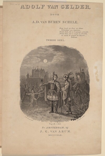 Title Page for A.D. van Buren Schele's  "Adolf van Gelder", Amsterdam, 1842