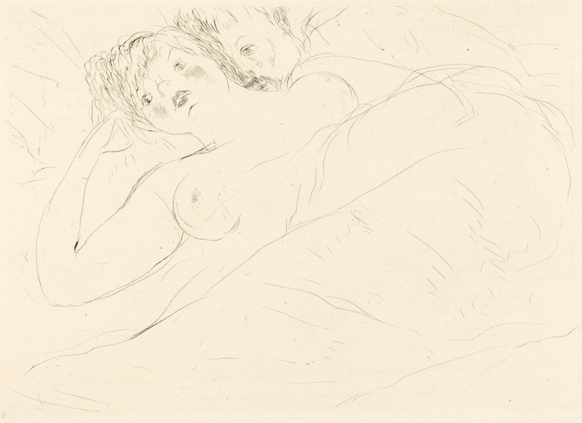 Berthe's Sister with a Lover (La Soeur de Berthe avec un amant) by André Dunoyer de Segonzac