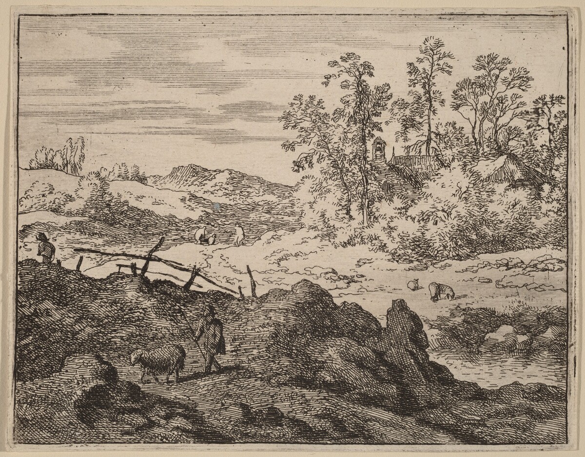 Shepherd with Lamb by Allart van Everdingen