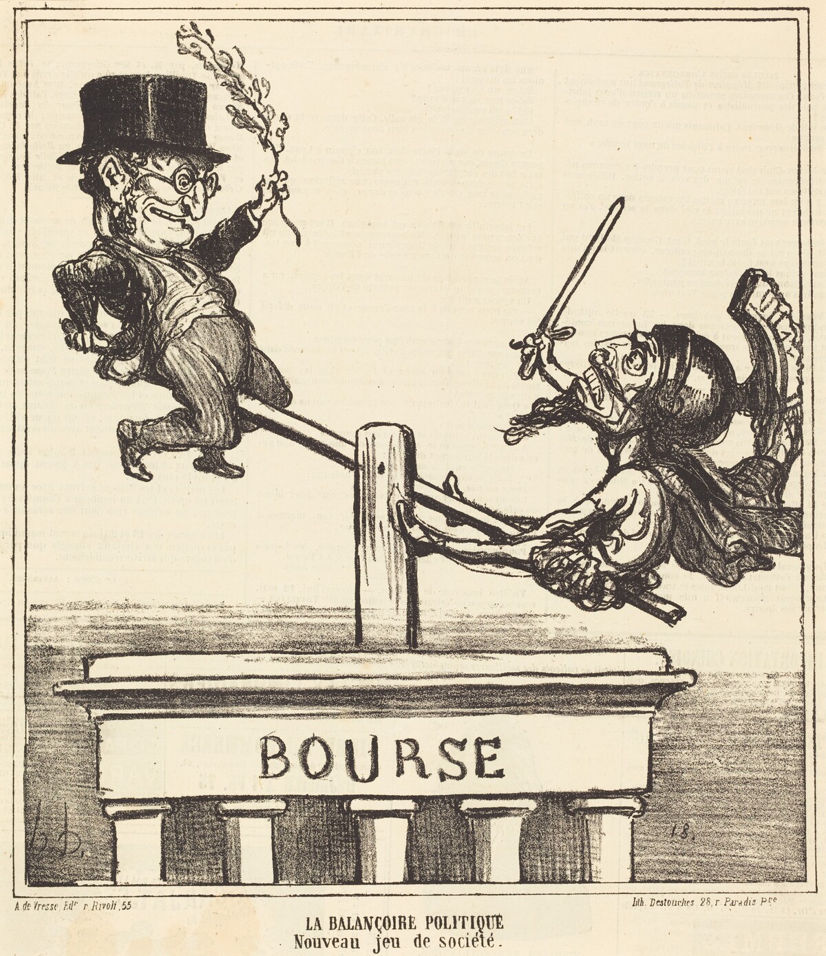 La Balançoire politique... by Honoré Daumier