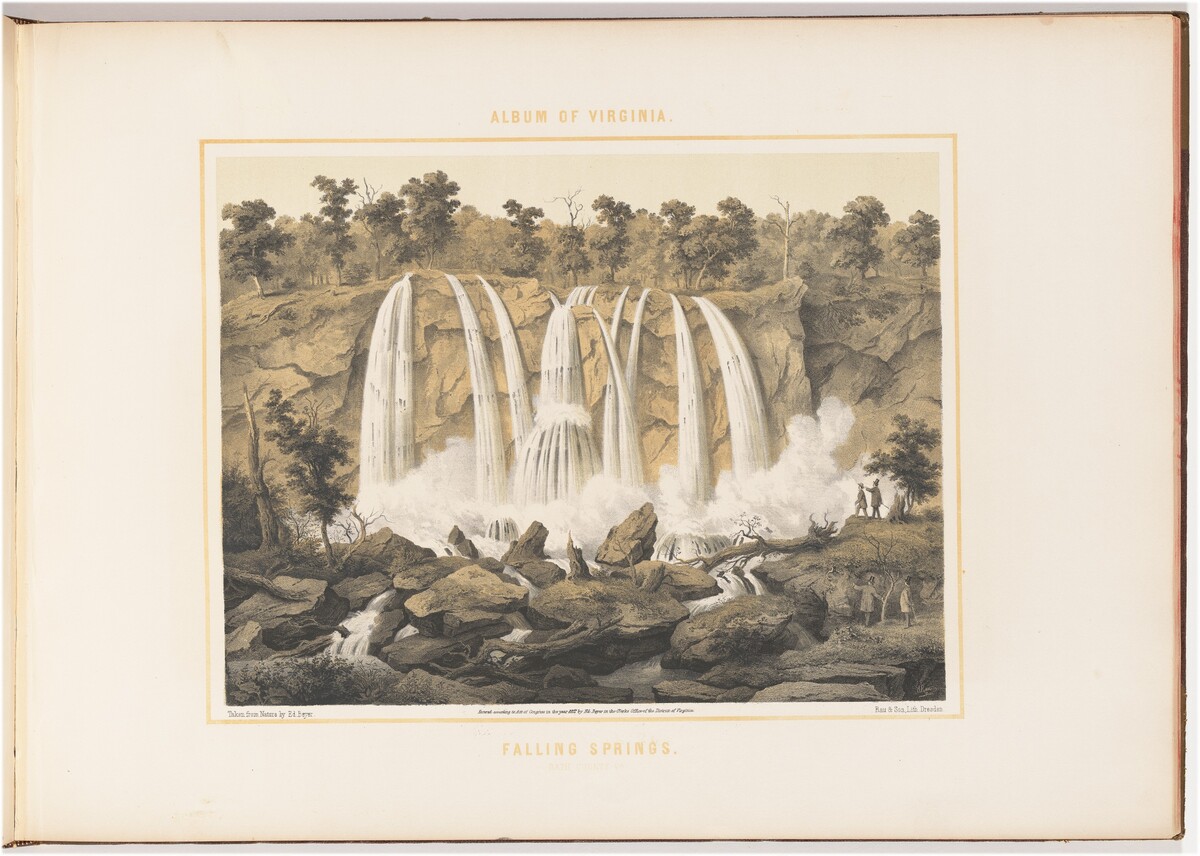 Falling Springs by Woldemar Rau, after Edward Beyer