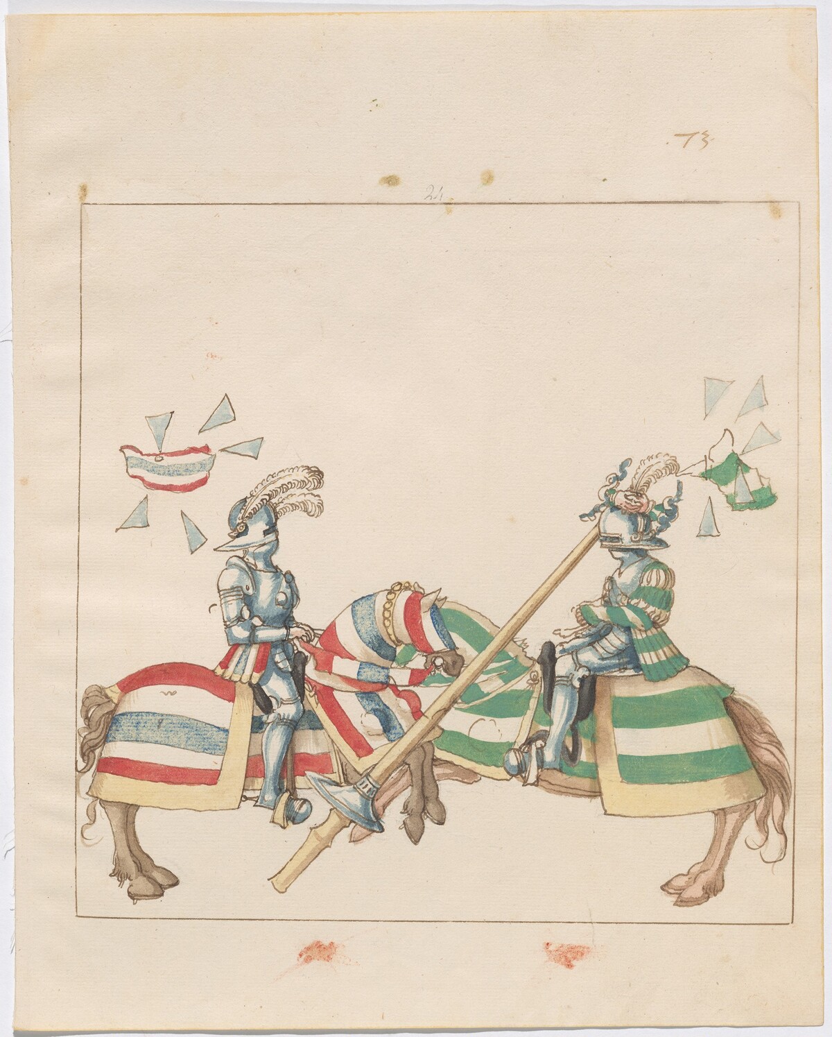 Mock Joust of War with Flying and Exploding Shields by German 16th Century