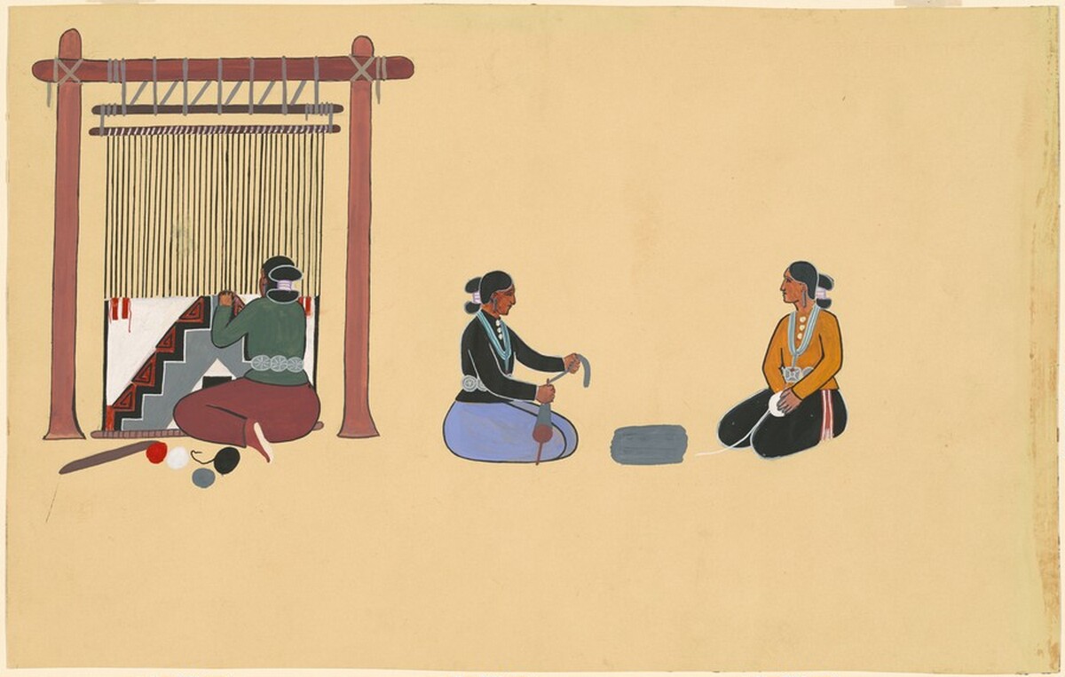 Navajo Weavers by attributed to Andrew Tsinajinnie
